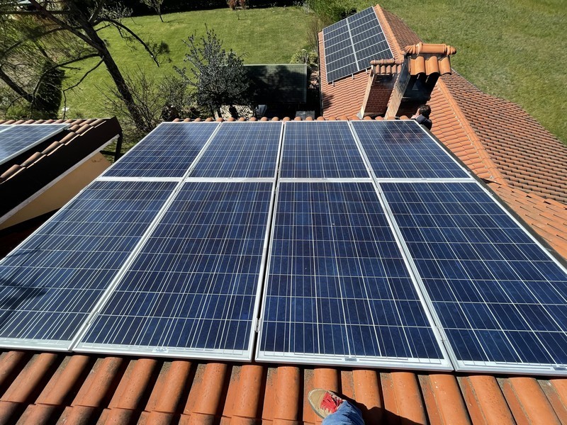 pannelli solari sul tetto di casa a Quattordio